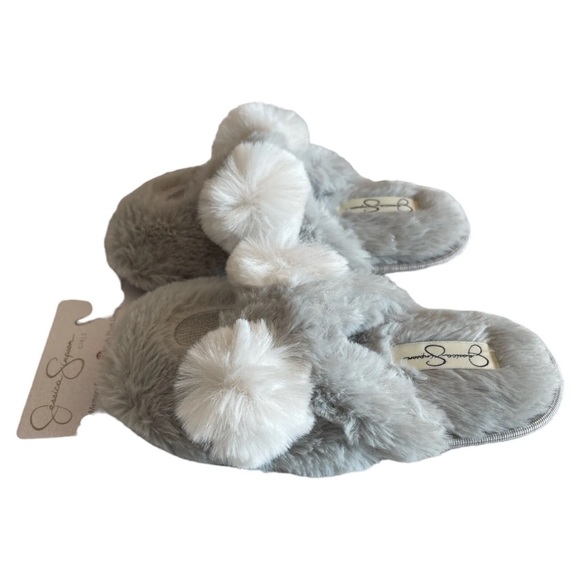 🐶NWT Jessica Simpson Girls Slippers Size M 13/1 Grey Slippers - Picture 3 of 11